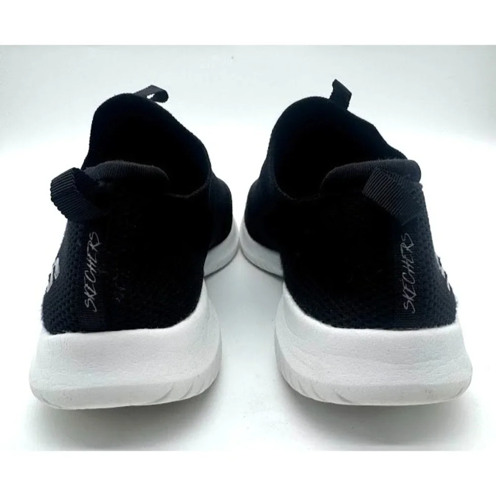 Skechers Women 9.5 Black Ultra Flex Knit Slip On Sneakers Air Cooled Memory Foam